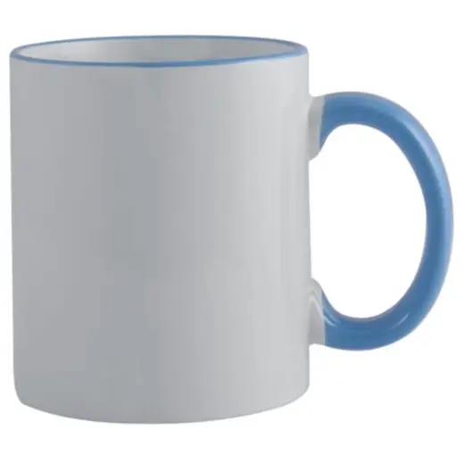 Sublimation Rim Mug White-Light Blue